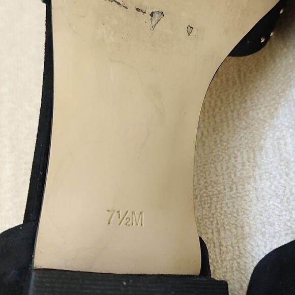 Talbot's Black Suede Leather Gold Studded Flats Size 7.5M - Picture 9 of 12